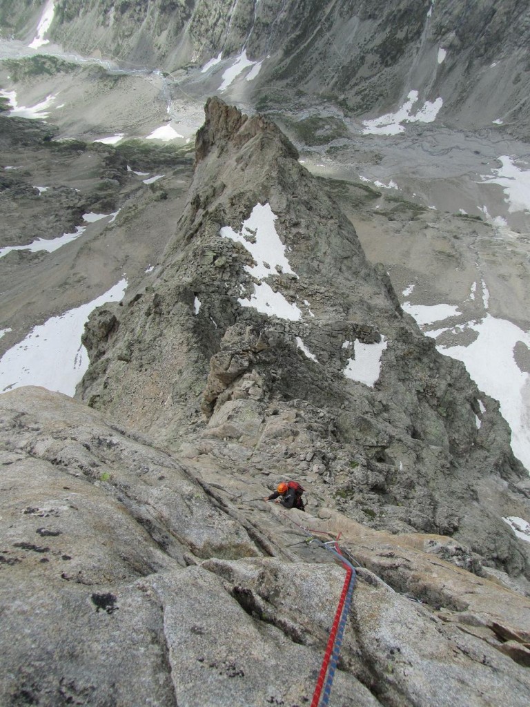 ressaut final de l'arête