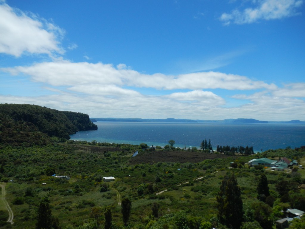 view on lake Taupo in Whanganuy Bay